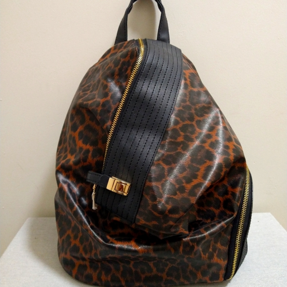 Asymmetrical Leopard Print Backpack NWT
